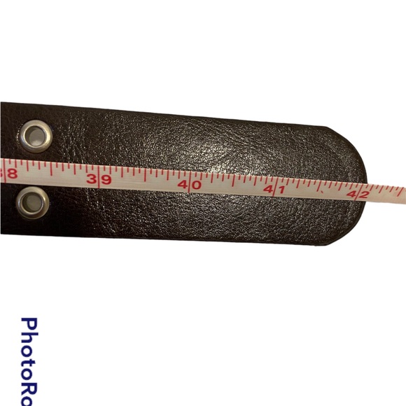 Dark brown Leather Grommet belt. New - Picture 3 of 3
